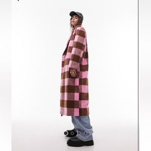 Topshop brushed longline formal coat